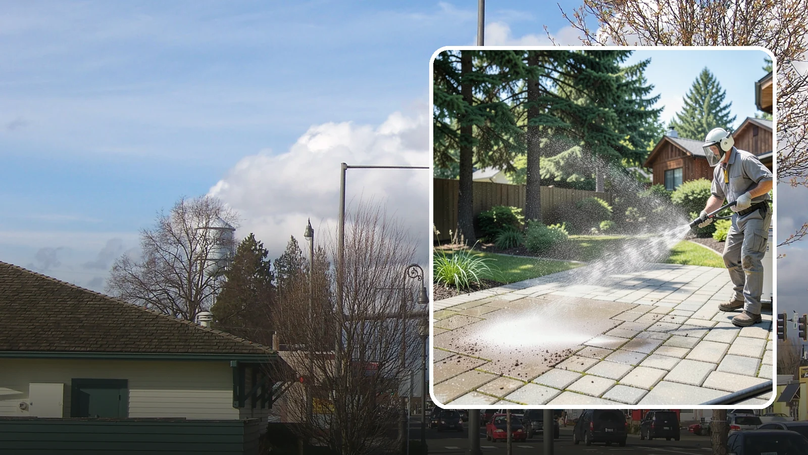 Paver Patio Cleaning in Marysville, Snohomish County, WA - Renew paver patios by clearing joint moss and restoring even color across the field.