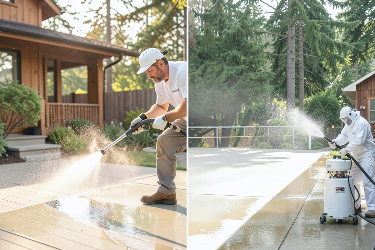 Paver Patio Cleaning in Medina, King County, WA - Clear the patio and pull established weeds
