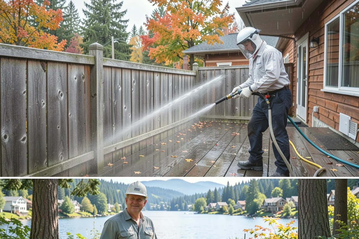 Paver Patio Cleaning in Milton, King County, WA - Paver patios are best cleaned in late summer so new joint sand cures before the rains.