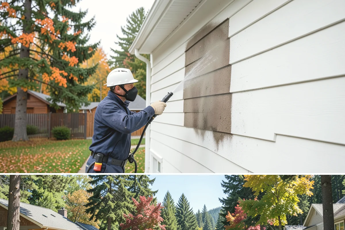 Paver Patio Cleaning in Orting, Pierce County, WA - Paver patios are best cleaned in late summer so new joint sand cures before the rains.