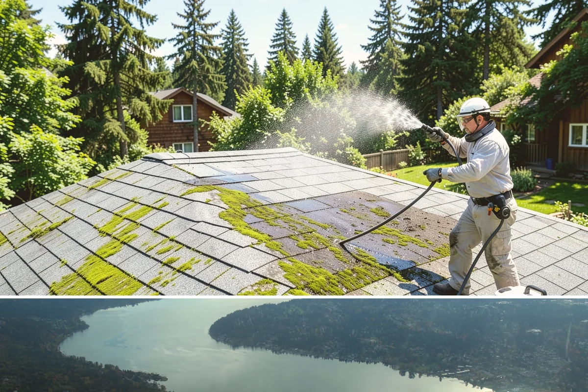 Paver Patio Cleaning in Sammamish, King County, WA - Paver patios are best cleaned in late summer so new joint sand cures before the rains.
