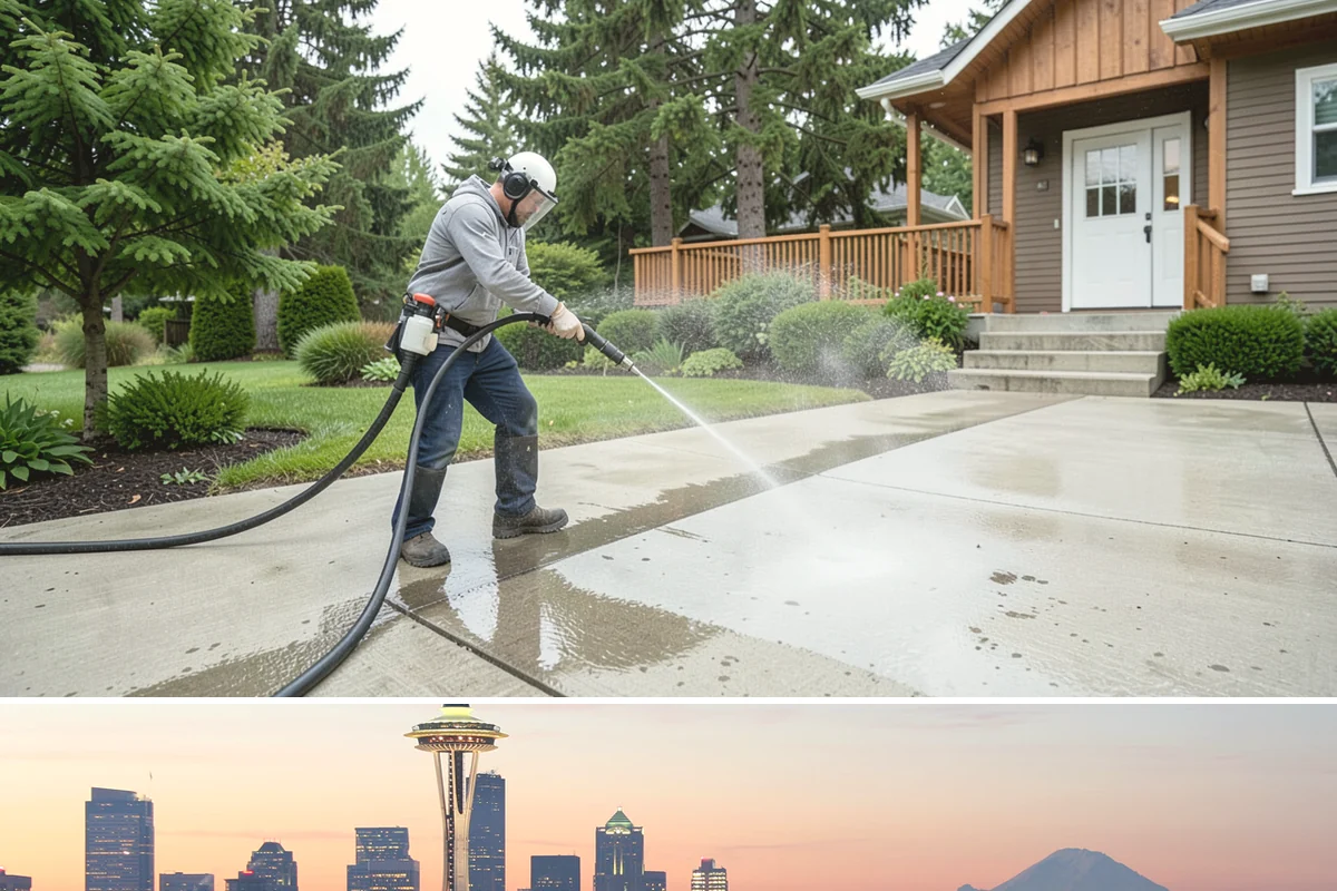 Paver Patio Cleaning in Seattle, King County, WA - Paver patios are best cleaned in late summer so new joint sand cures before the rains.