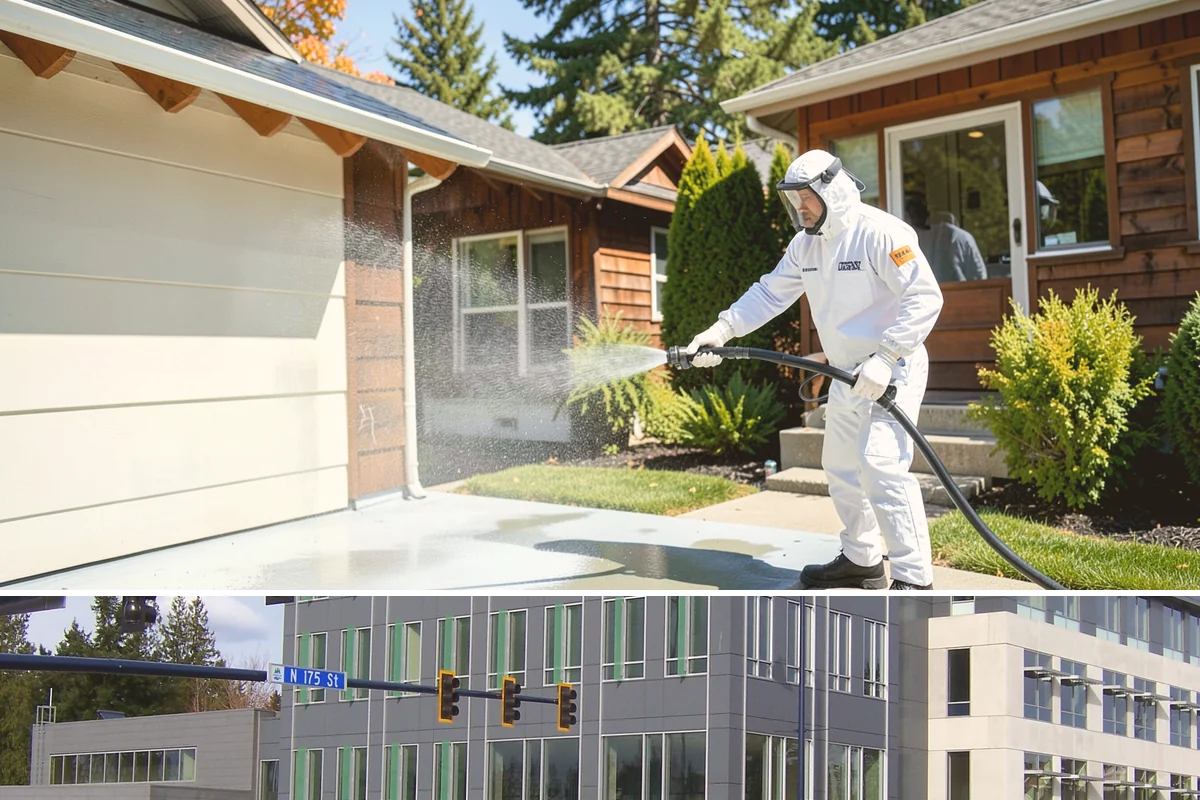 Paver Patio Cleaning in Shoreline, King County, WA - Paver patios are best cleaned in late summer so new joint sand cures before the rains.