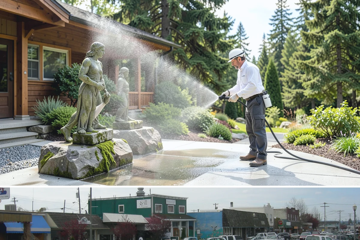 Paver Patio Cleaning in Stanwood, Snohomish County, WA - Paver patios are best cleaned in late summer so new joint sand cures before the rains.