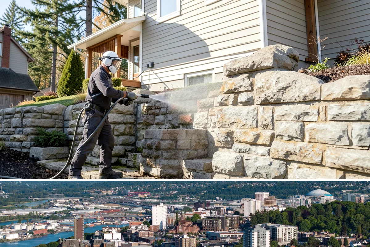 Paver Patio Cleaning in Tacoma, Pierce County, WA - Paver patios are best cleaned in late summer so new joint sand cures before the rains.
