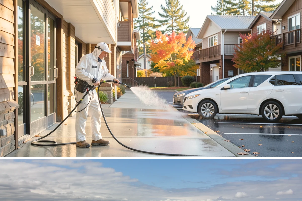 Paver Patio Cleaning in University Place, Pierce County, WA - Paver patios are best cleaned in late summer so new joint sand cures before the rains.