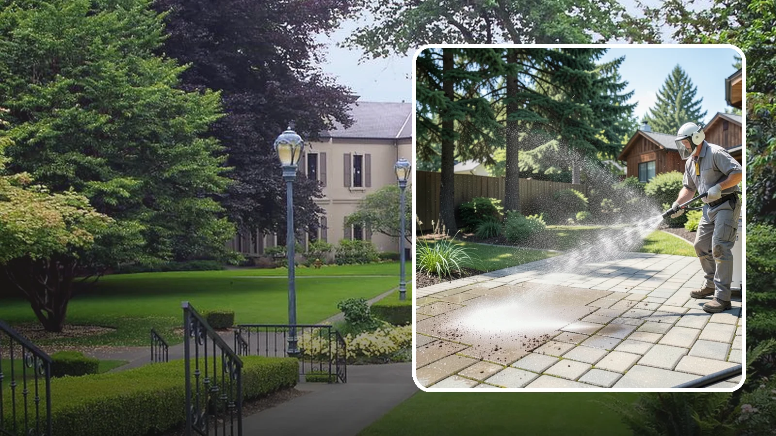 Paver Patio Cleaning in Woodinville, King County, WA - Renew paver patios by clearing joint moss and restoring even color across the field.