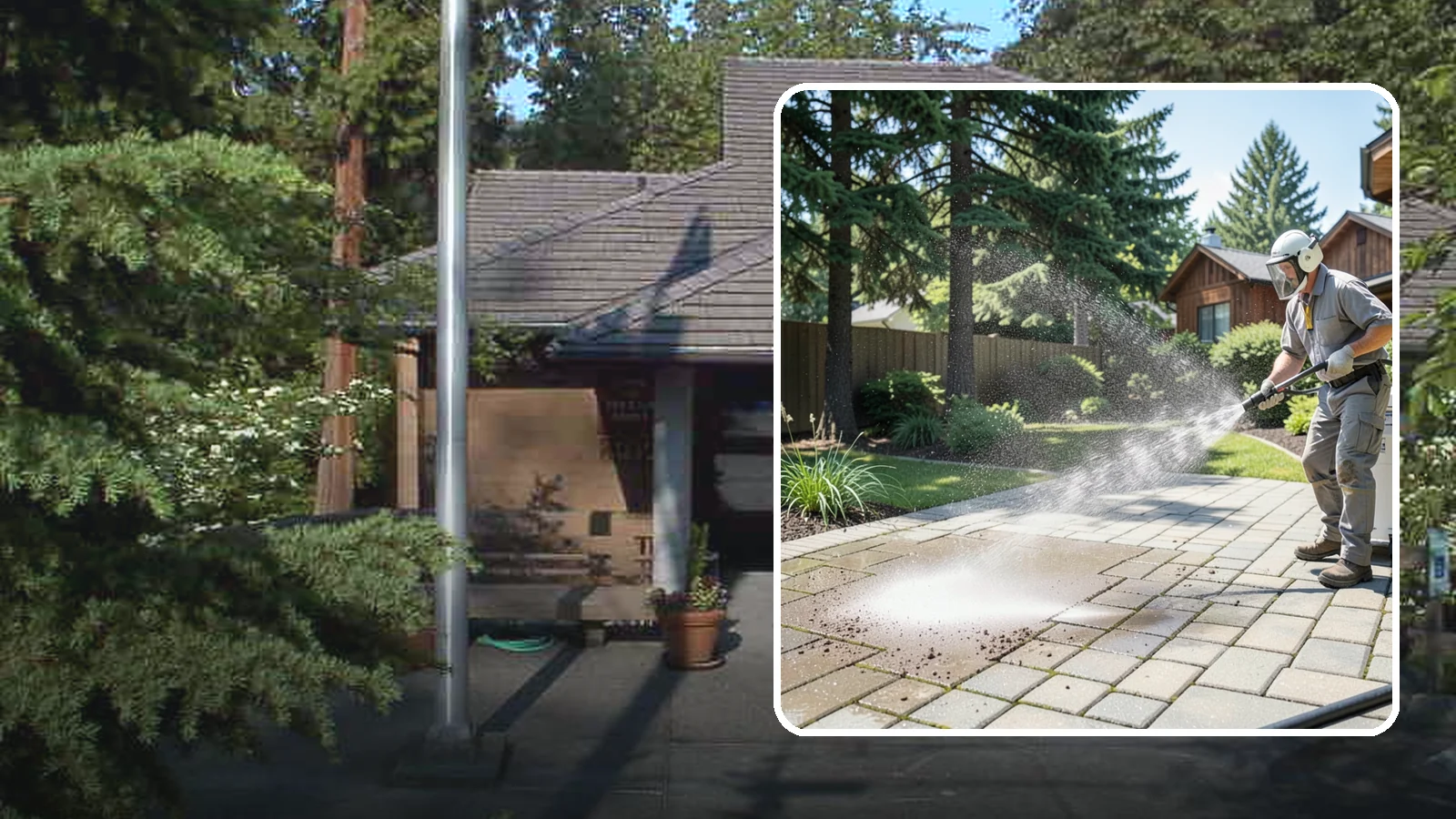 Paver Patio Cleaning in Yarrow Point, King County, WA - Renew paver patios by clearing joint moss and restoring even color across the field.