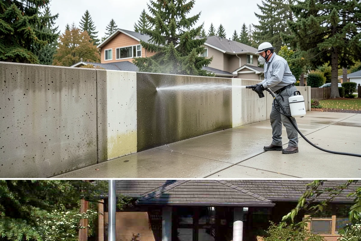 Paver Patio Cleaning in Yarrow Point, King County, WA - Paver patios are best cleaned in late summer so new joint sand cures before the rains.