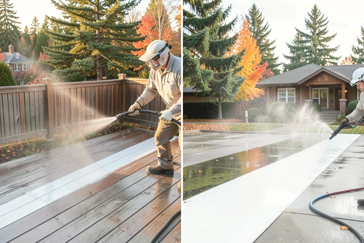 Paver Sealing in Anacortes, Skagit County, WA - Pressure clean the pavers and clear old sand and growth from the joints