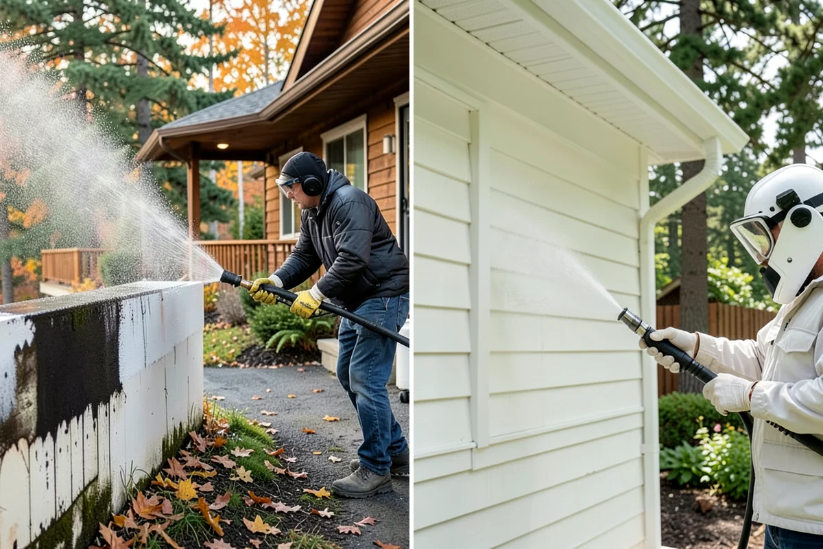 Paver Sealing in Arlington, Snohomish County, WA - Pressure clean the pavers and clear old sand and growth from the joints