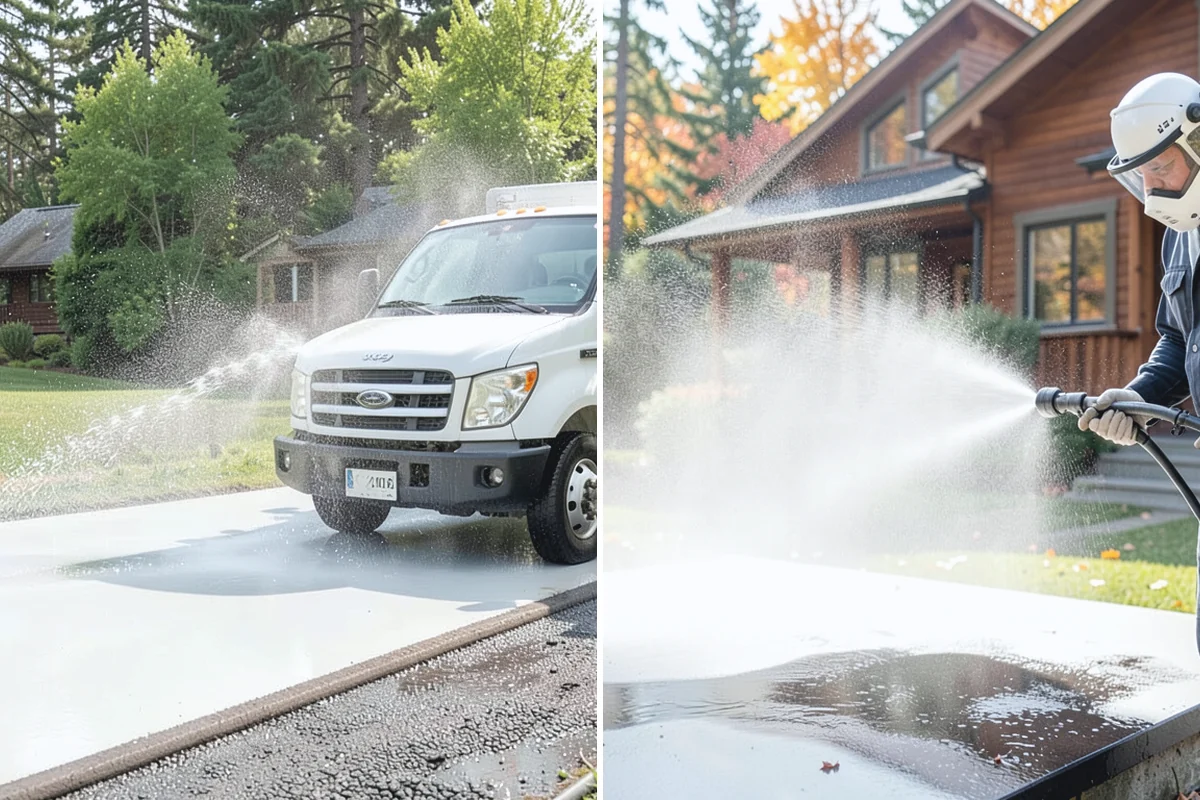 Paver Sealing in Beaux Arts Village, King County, WA - Pressure clean the pavers and clear old sand and growth from the joints