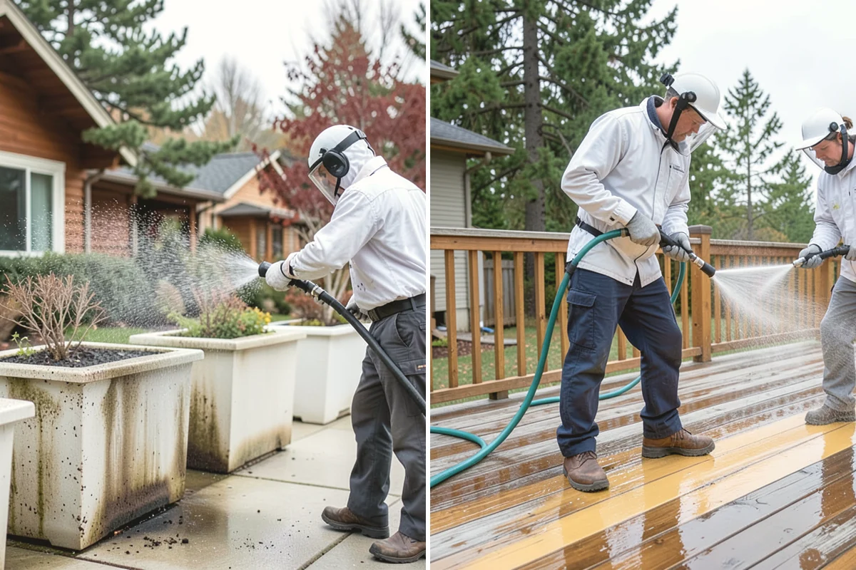 Paver Sealing in Black Diamond, King County, WA - Pressure clean the pavers and clear old sand and growth from the joints