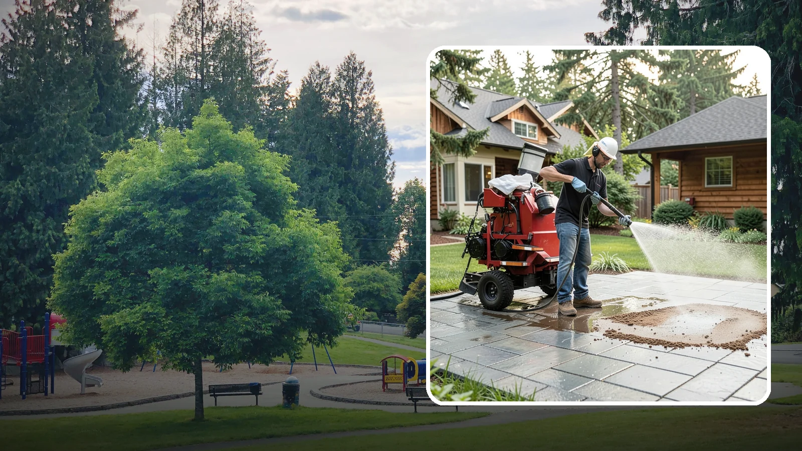 Paver Sealing in Bonney Lake, Pierce County, WA - Joint-stabilizing and surface-protecting sealer for interlocking pavers that keeps sand locked in and weeds and moss out.