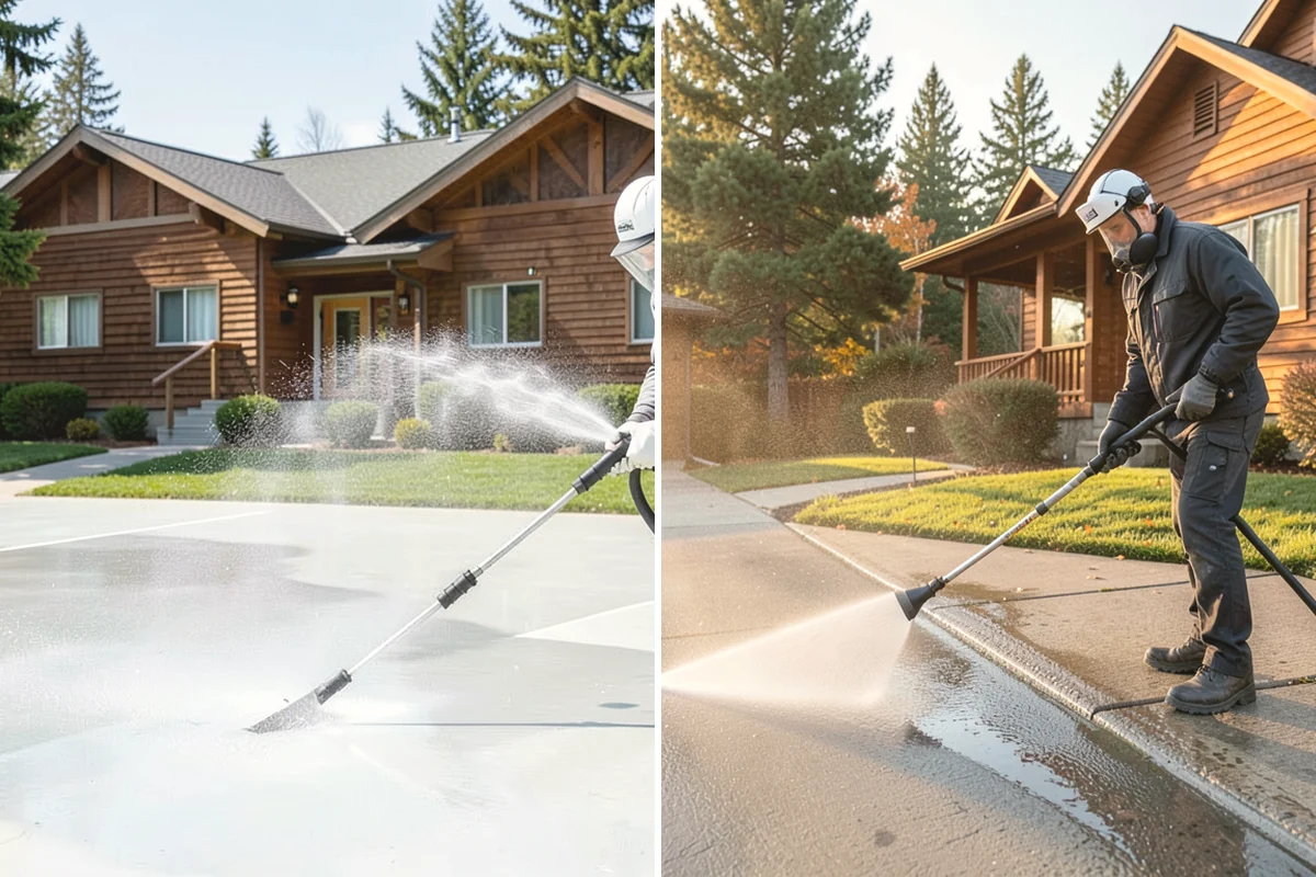 Paver Sealing in Carbonado, Pierce County, WA - Pressure clean the pavers and clear old sand and growth from the joints
