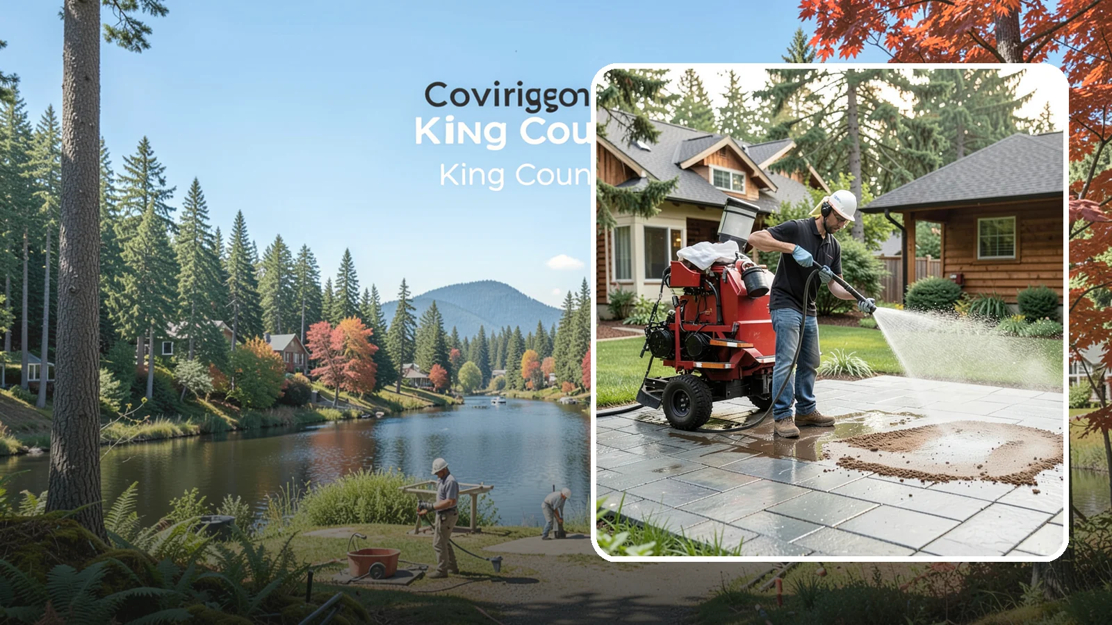Paver Sealing in Covington, King County, WA - Joint-stabilizing and surface-protecting sealer for interlocking pavers that keeps sand locked in and weeds and moss out.