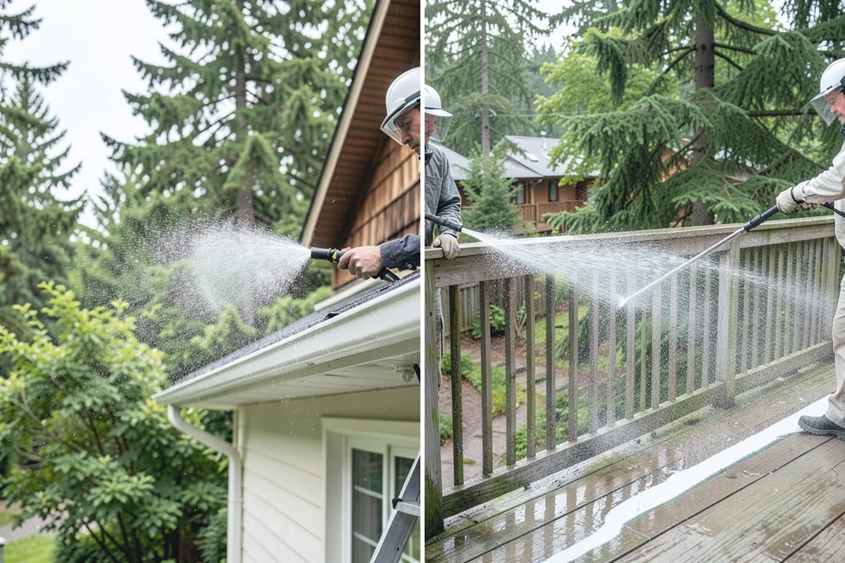 Paver Sealing in Des Moines, King County, WA - Pressure clean the pavers and clear old sand and growth from the joints