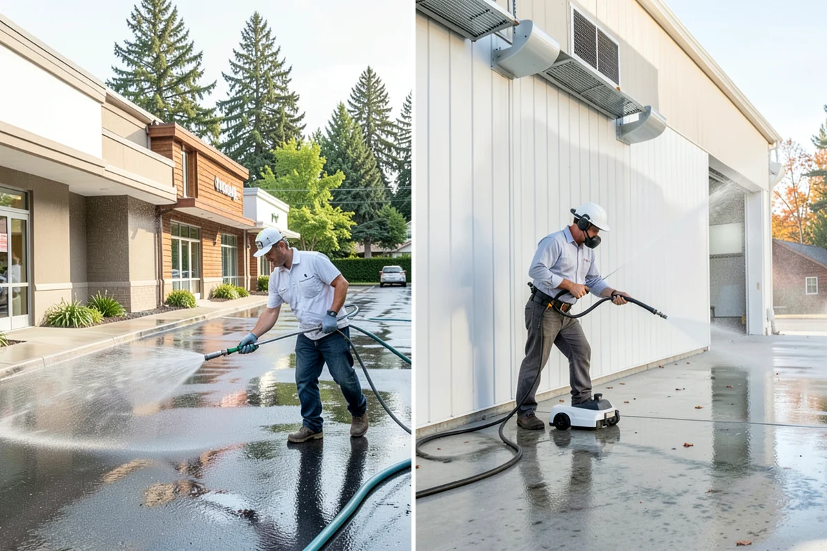 Paver Sealing in DuPont, Pierce County, WA - Pressure clean the pavers and clear old sand and growth from the joints