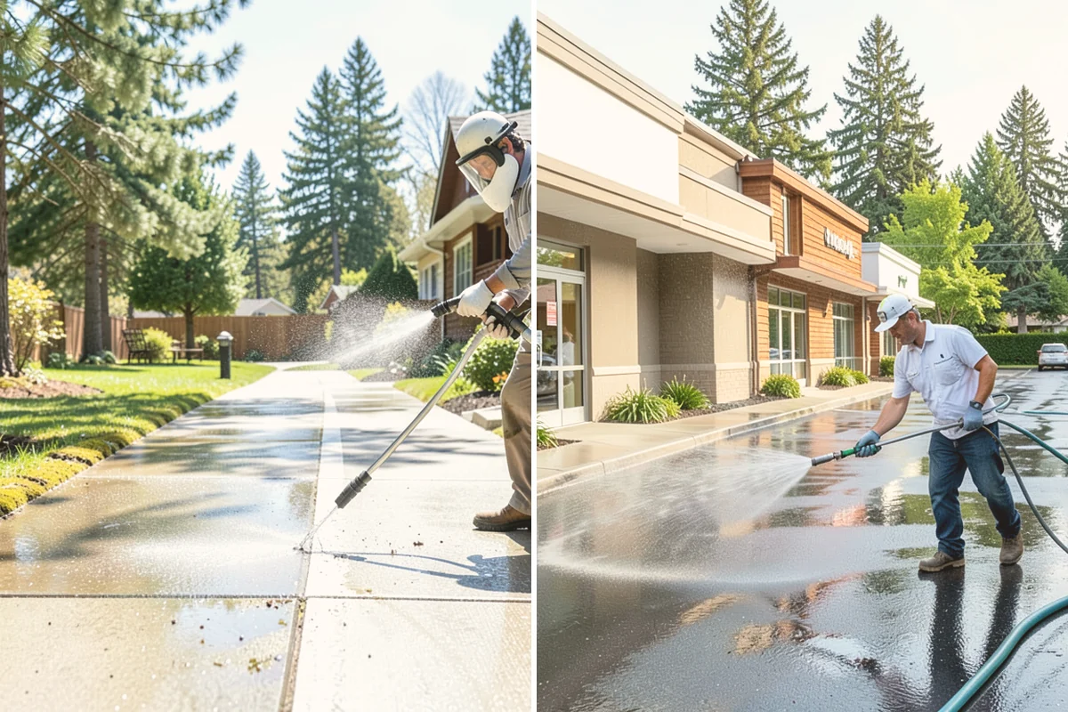 Paver Sealing in Eatonville, Pierce County, WA - Pressure clean the pavers and clear old sand and growth from the joints