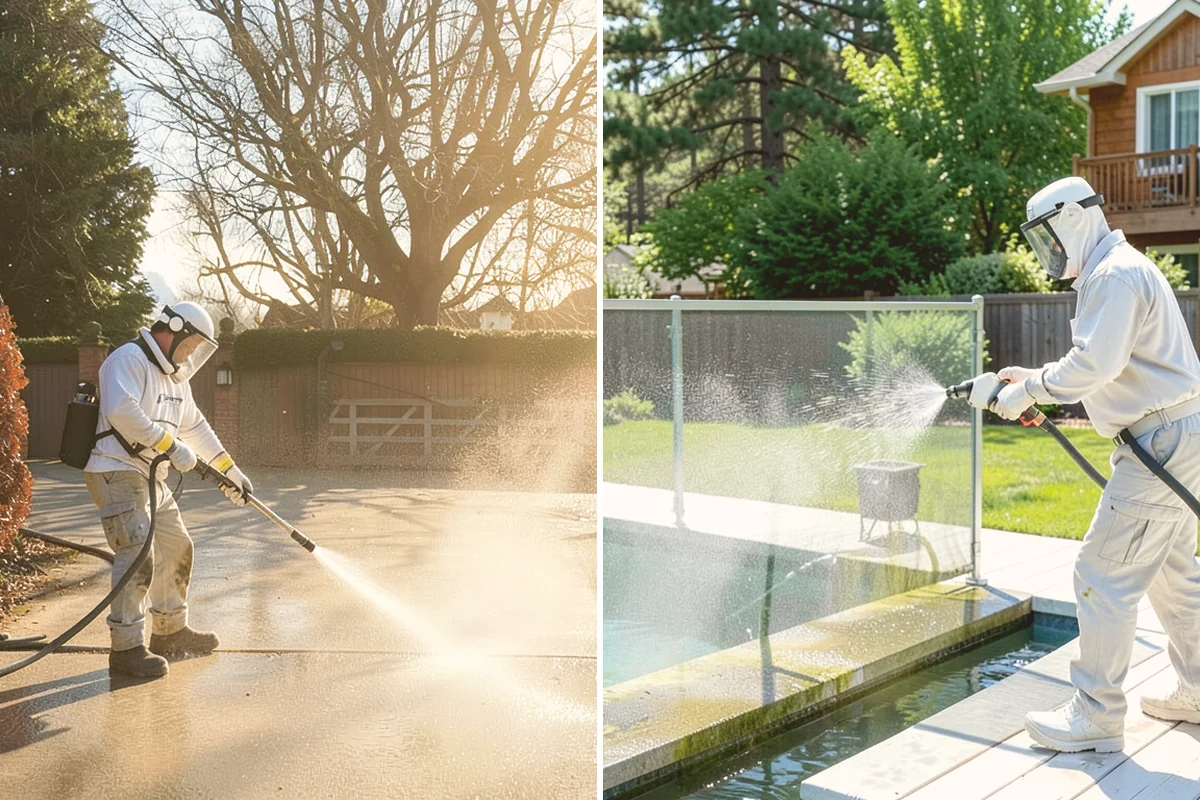 Paver Sealing in Edmonds, Snohomish County, WA - Pressure clean the pavers and clear old sand and growth from the joints