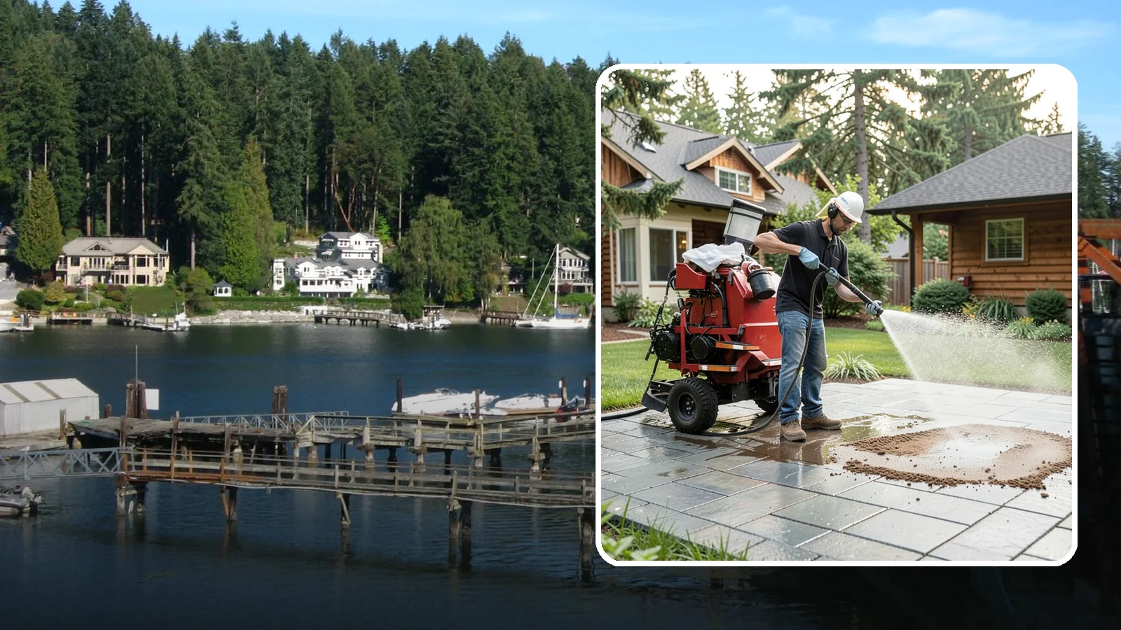 Paver Sealing in Gig Harbor, Pierce County, WA - Joint-stabilizing and surface-protecting sealer for interlocking pavers that keeps sand locked in and weeds and moss out.