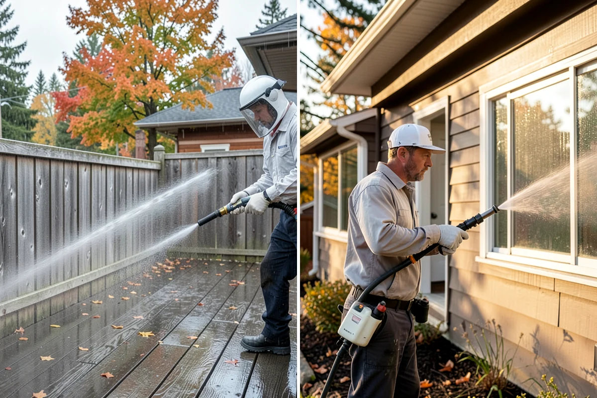 Paver Sealing in Gig Harbor, Pierce County, WA - Pressure clean the pavers and clear old sand and growth from the joints