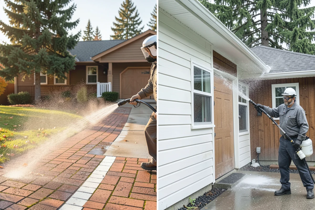 Paver Sealing in Gold Bar, Snohomish County, WA - Pressure clean the pavers and clear old sand and growth from the joints