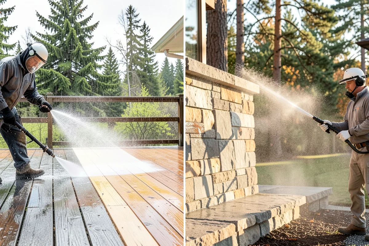 Paver Sealing in Hunts Point, King County, WA - Pressure clean the pavers and clear old sand and growth from the joints