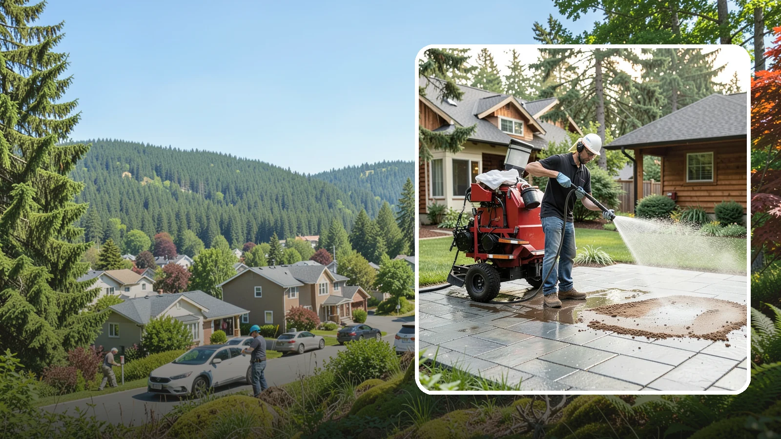 Paver Sealing in Index, Snohomish County, WA - Joint-stabilizing and surface-protecting sealer for interlocking pavers that keeps sand locked in and weeds and moss out.