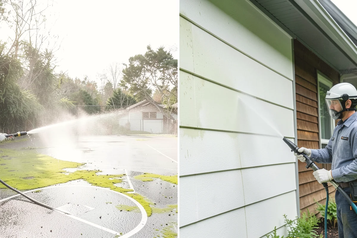 Paver Sealing in Issaquah, King County, WA - Pressure clean the pavers and clear old sand and growth from the joints