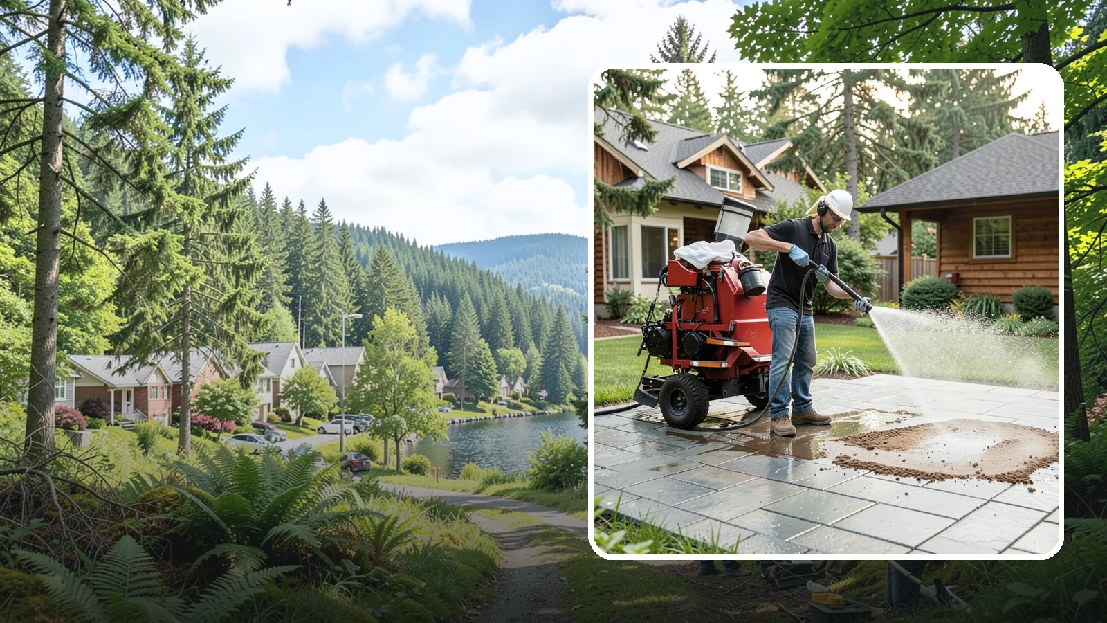 Paver Sealing in Lake Forest Park, King County, WA - Joint-stabilizing and surface-protecting sealer for interlocking pavers that keeps sand locked in and weeds and moss out.