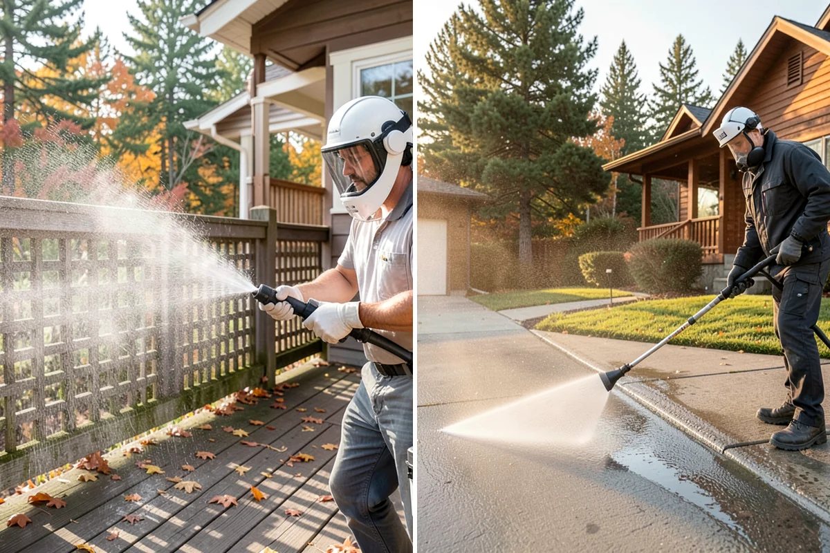 Paver Sealing in Lake Forest Park, King County, WA - Pressure clean the pavers and clear old sand and growth from the joints