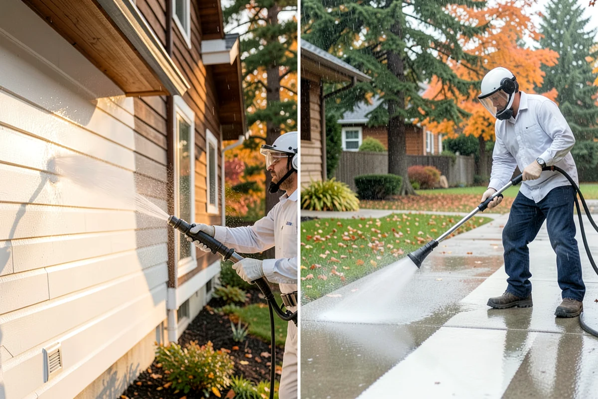 Paver Sealing in Lyman, Skagit County, WA - Pressure clean the pavers and clear old sand and growth from the joints