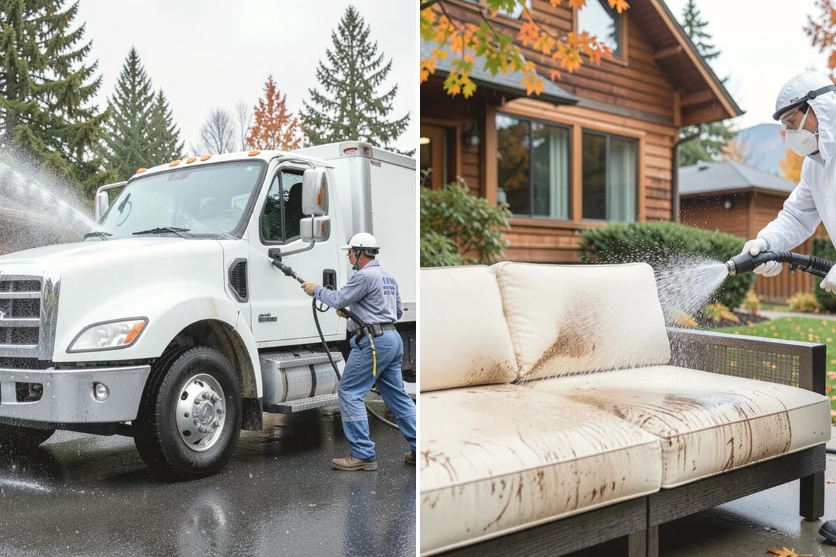 Paver Sealing in Mill Creek, Snohomish County, WA - Pressure clean the pavers and clear old sand and growth from the joints