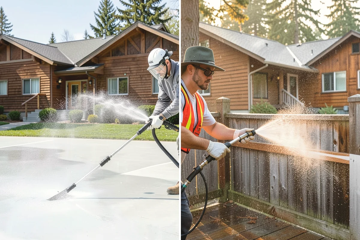 Paver Sealing in Mukilteo, Snohomish County, WA - Pressure clean the pavers and clear old sand and growth from the joints