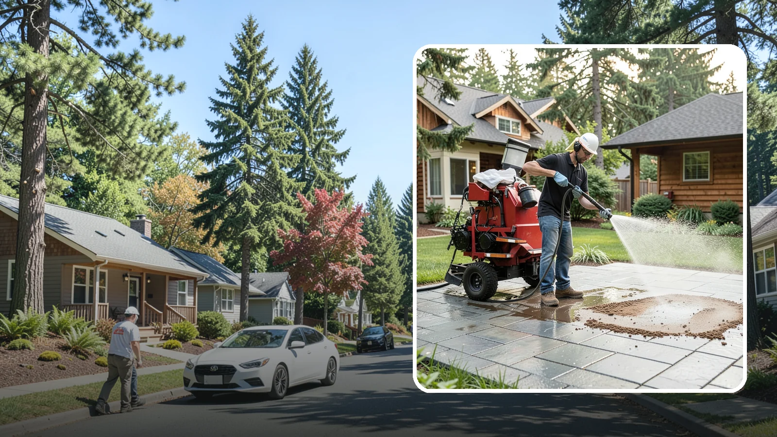Paver Sealing in Orting, Pierce County, WA - Joint-stabilizing and surface-protecting sealer for interlocking pavers that keeps sand locked in and weeds and moss out.