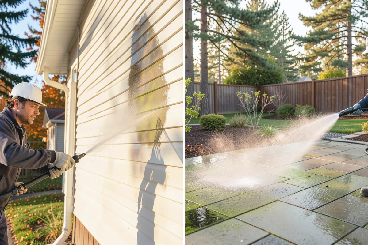 Paver Sealing in Renton, King County, WA - Pressure clean the pavers and clear old sand and growth from the joints