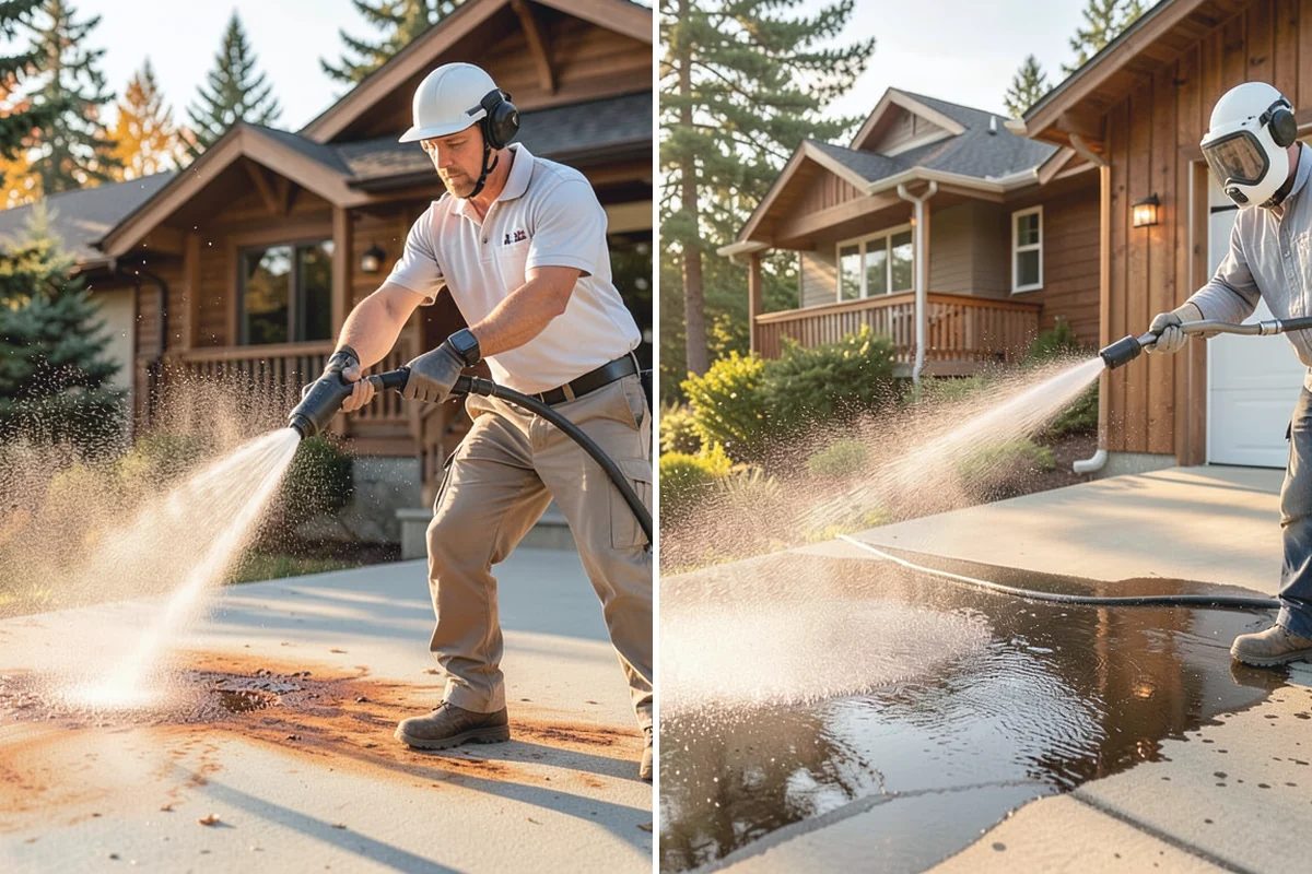 Paver Sealing in Roy, Pierce County, WA - Pressure clean the pavers and clear old sand and growth from the joints