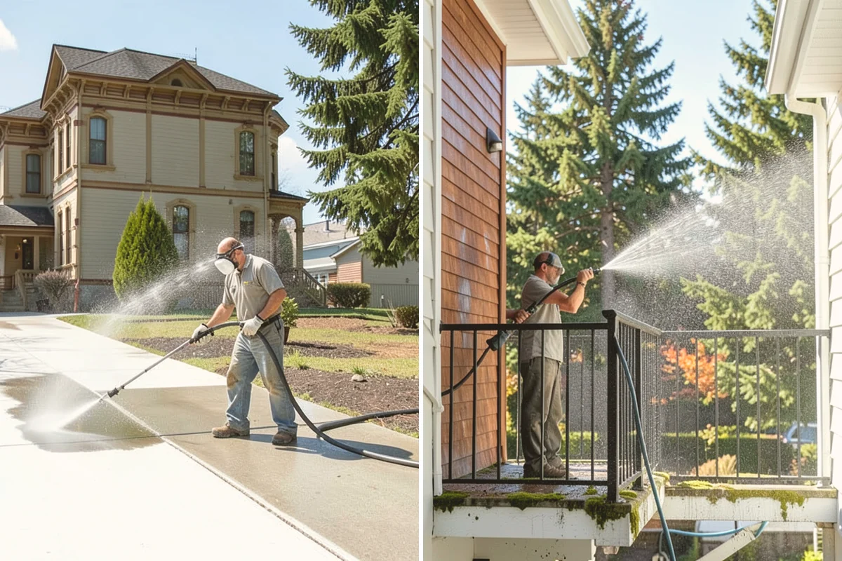 Paver Sealing in Sammamish, King County, WA - Pressure clean the pavers and clear old sand and growth from the joints