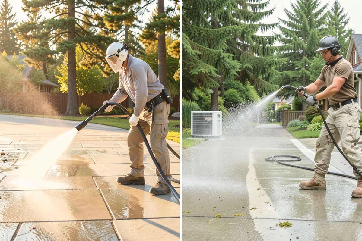 Paver Sealing in Snohomish, Snohomish County, WA - Pressure clean the pavers and clear old sand and growth from the joints