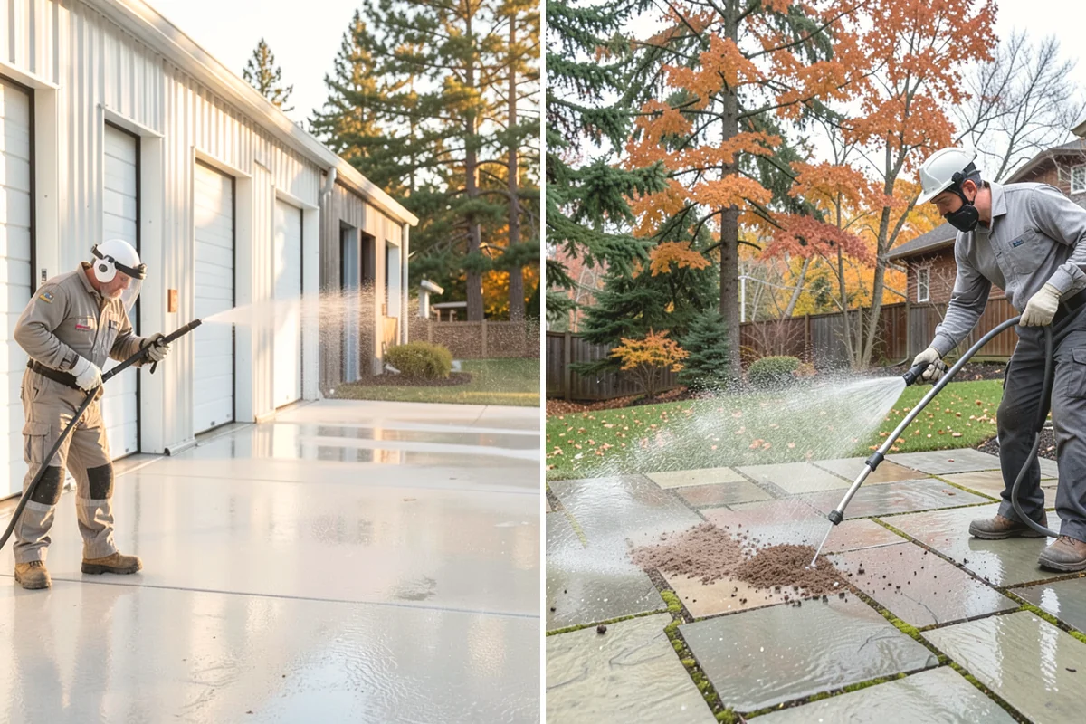 Paver Sealing in Steilacoom, Pierce County, WA - Pressure clean the pavers and clear old sand and growth from the joints