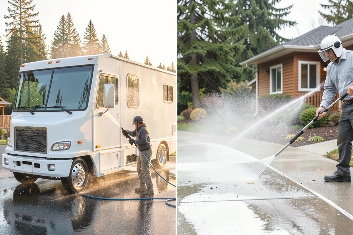 Paver Sealing in University Place, Pierce County, WA - Pressure clean the pavers and clear old sand and growth from the joints