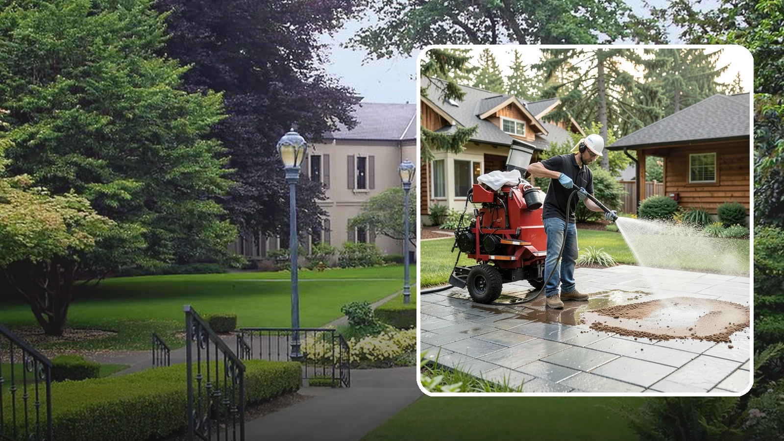 Paver Sealing in Woodinville, King County, WA - Joint-stabilizing and surface-protecting sealer for interlocking pavers that keeps sand locked in and weeds and moss out.