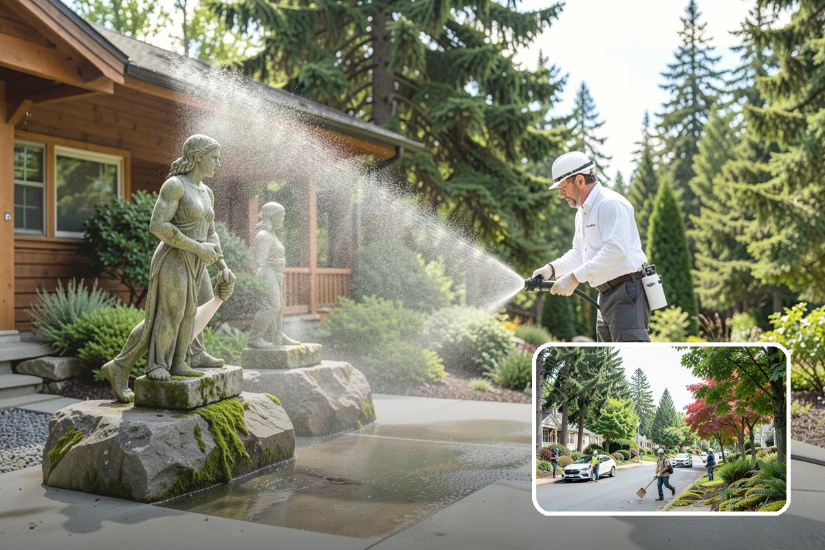 Paver Walkway Cleaning in Beaux Arts Village, King County, WA - Clears moss and weeds from paver joints