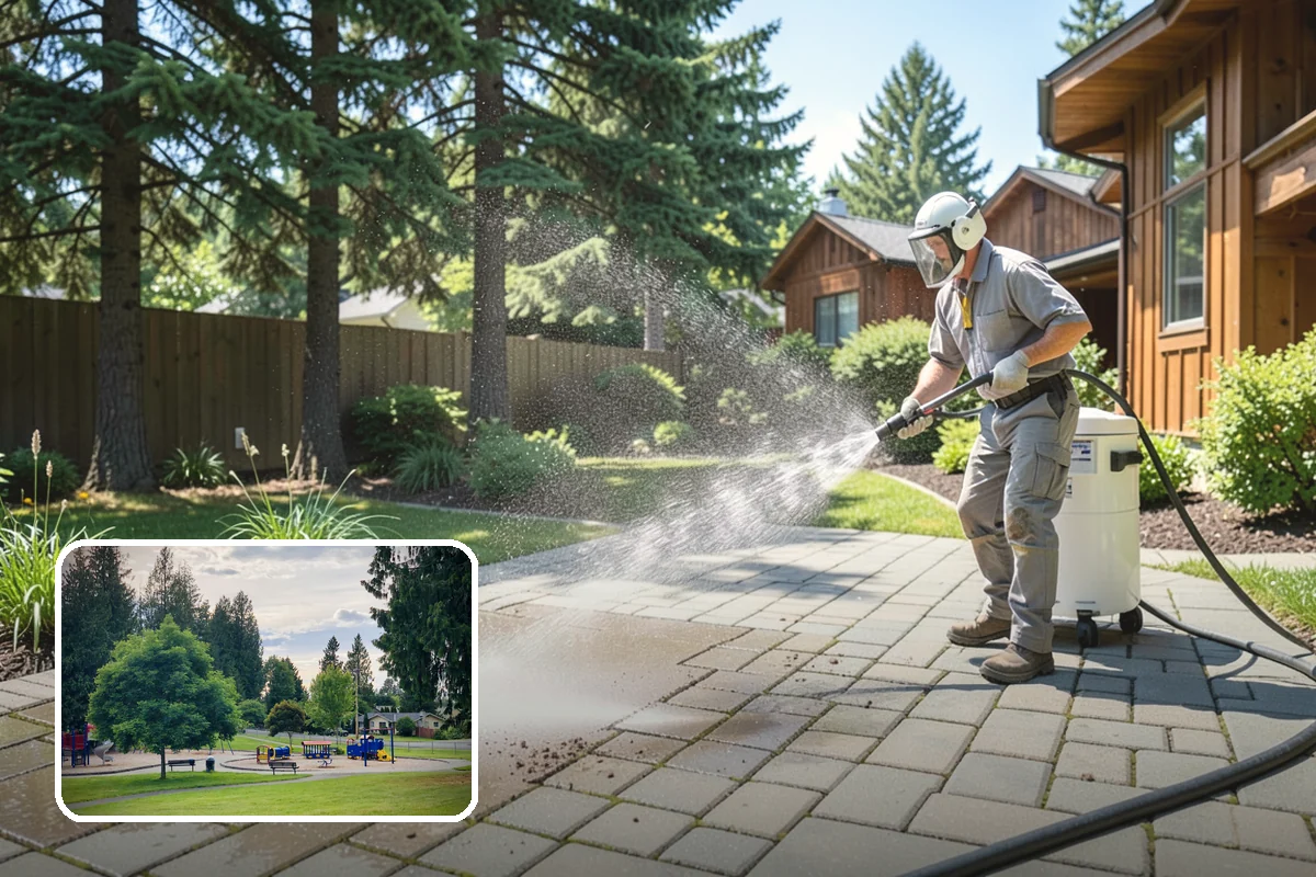 Paver Walkway Cleaning in Bonney Lake, Pierce County, WA - Clears moss and weeds from paver joints