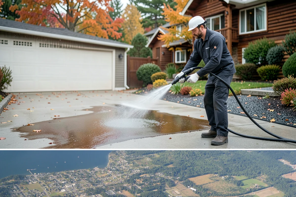 Paver Walkway Cleaning in Coupeville, Island County, WA - Late summer is prime for paver walkways so new polymeric sand can cure dry before autumn rains.