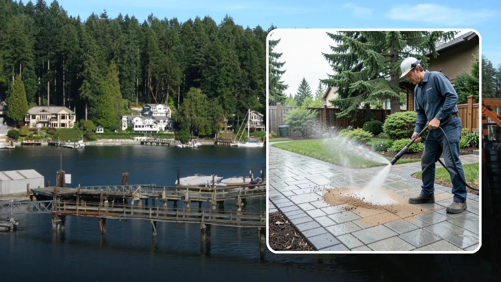 Paver Walkway Cleaning in Gig Harbor, Pierce County, WA - Refresh interlocking paver walkways by clearing joint growth while safeguarding the polymeric sand.