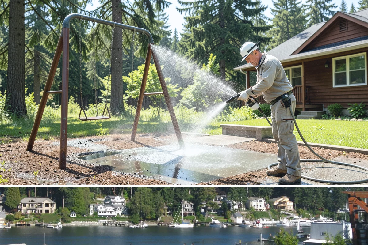 Paver Walkway Cleaning in Gig Harbor, Pierce County, WA - Late summer is prime for paver walkways so new polymeric sand can cure dry before autumn rains.