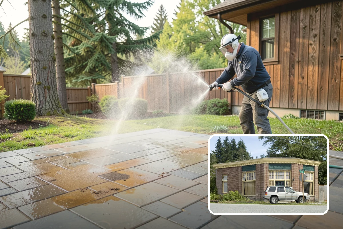 Paver Walkway Cleaning in Hamilton, Skagit County, WA - Clears moss and weeds from paver joints