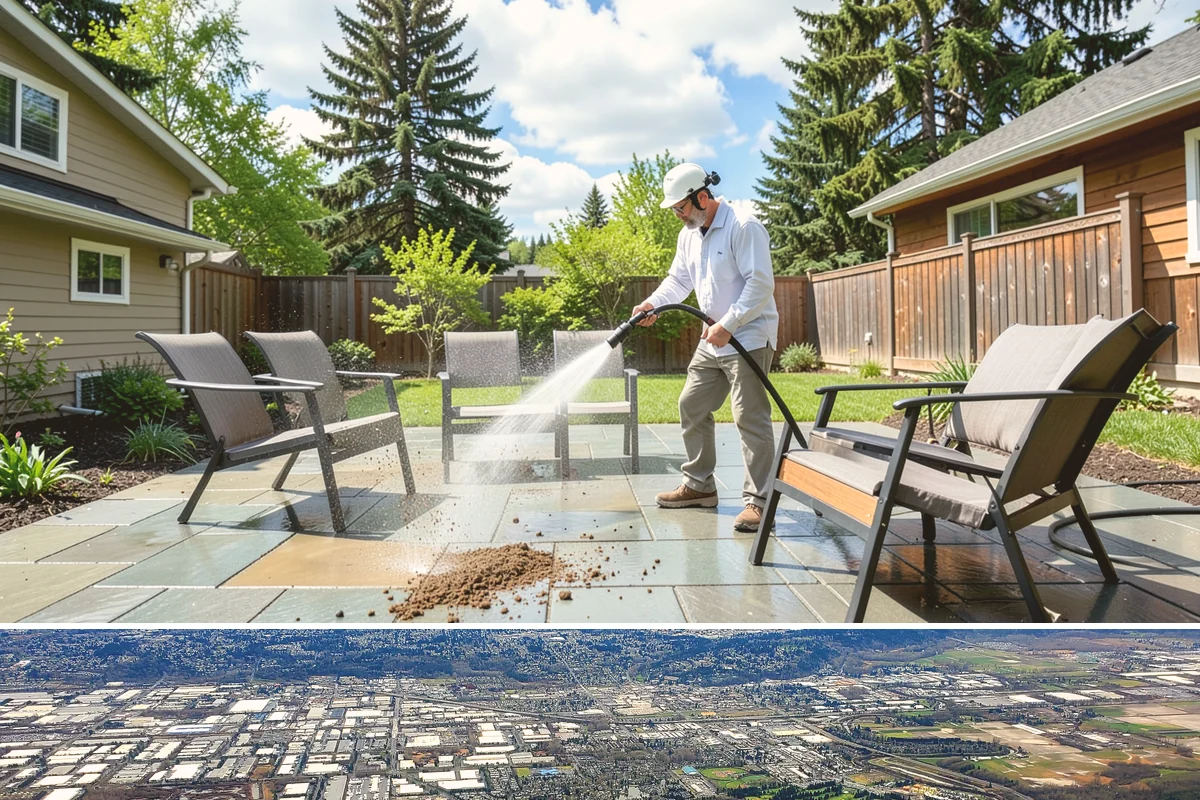 Paver Walkway Cleaning in Kent, King County, WA - Late summer is prime for paver walkways so new polymeric sand can cure dry before autumn rains.